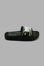 Load image into Gallery viewer, Redtag-Black-Triceratops-Print-Slide-Sliders-Boys-3 to 5 Years
