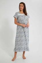 تنزيل الصورة على معرض الصور، Redtag-White-Floral-Printed-Nightgown-Nightgowns-Women's-