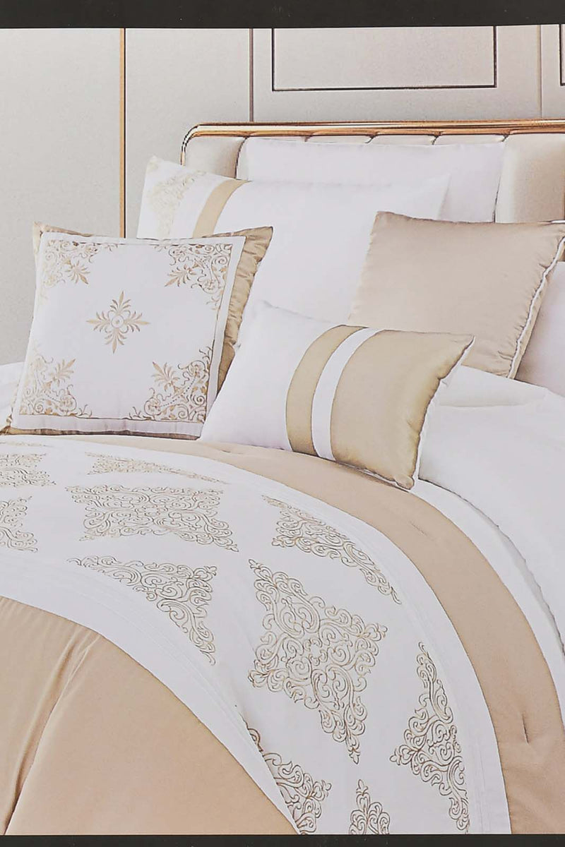 Redtag-Beige-7-Piece-Embroidery-Comforter-Set-(King-Size)-Comforters-Home-Bedroom-