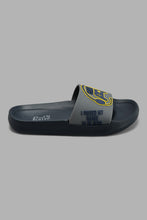 Load image into Gallery viewer, Redtag-Navy-Gamer-Print-Slide-Sliders-Senior-Boys-5 to 14 Years