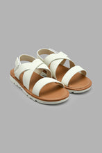 Load image into Gallery viewer, Redtag-White-Strappy-Comfort-Sandal-Sandals-Boys-3 to 5 Years