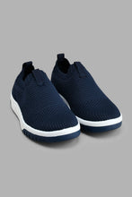 Load image into Gallery viewer, Redtag-Navy-Knit-Slip-On-Boys-Trainers,-Colour:Navy,-Filter:Boys-Footwear-(3-to-5-Yrs),-New-In,-New-In-BOY-FOO,-Non-Sale,-S22A,-Section:Kidswear-Boys-3 to 5 Years