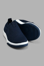 Load image into Gallery viewer, Redtag-Navy-Knit-Slip-On-Boys-Trainers,-Colour:Navy,-Filter:Boys-Footwear-(3-to-5-Yrs),-New-In,-New-In-BOY-FOO,-Non-Sale,-S22A,-Section:Kidswear-Boys-3 to 5 Years