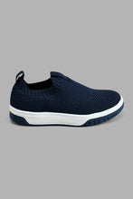 Load image into Gallery viewer, Redtag-Navy-Knit-Slip-On-Boys-Trainers,-Colour:Navy,-Filter:Boys-Footwear-(3-to-5-Yrs),-New-In,-New-In-BOY-FOO,-Non-Sale,-S22A,-Section:Kidswear-Boys-3 to 5 Years