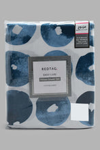 Load image into Gallery viewer, Redtag-Navy-Geometric-Printed-Fitted-Sheet-(Twin-Size)-Fitted-Sheets-Home-Bedroom-