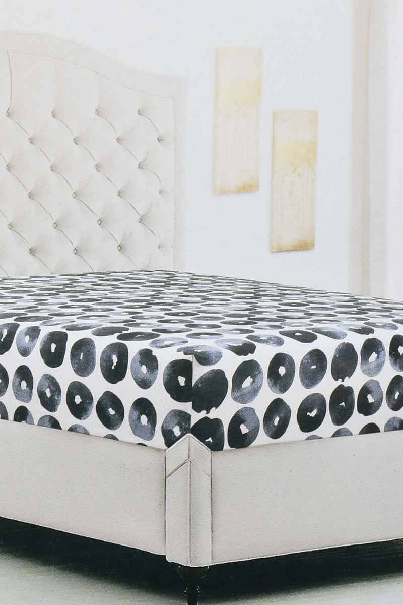 Redtag-Navy-Geometric-Printed-Fitted-Sheet-(Double-Size)-Fitted-Sheets-Home-Bedroom-