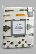 تنزيل الصورة على معرض الصور، Redtag-Multi-Colour-Geometric-Printed-Fitted-Sheet-(Super-King-Size)-Fitted-Sheets-Home-Bedroom-