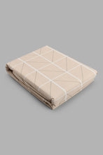 تنزيل الصورة على معرض الصور، Redtag-Beige-Check-Printed-Fitted-Sheet-(Super-King-Size)-Fitted-Sheets-Home-Bedroom-