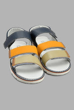 Load image into Gallery viewer, Redtag-Navy-Colour-Block-Comfort-Sandal-Sandals-Senior-Boys-5 to 14 Years