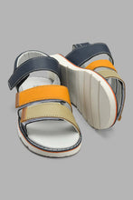 Load image into Gallery viewer, Redtag-Navy-Colour-Block-Comfort-Sandal-Sandals-Senior-Boys-5 to 14 Years