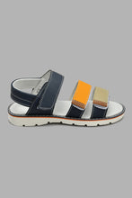 Load image into Gallery viewer, Redtag-Navy-Colour-Block-Comfort-Sandal-Sandals-Senior-Boys-5 to 14 Years