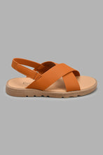 Load image into Gallery viewer, Redtag-Brown-Criss-Cross-Comfort-Sandal-Sandals-Senior-Boys-5 to 14 Years
