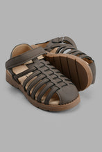 Load image into Gallery viewer, Redtag-Brown-Fisherman-Sandal-Fisherman-Senior-Boys-5 to 14 Years