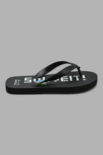 Load image into Gallery viewer, Redtag-Black-Slogan-Print-Slide-Flip-Flops-Senior-Boys-5 to 14 Years