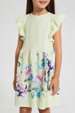 تنزيل الصورة على معرض الصور، Redtag-Yellow-Textured-Printed-Dress-Dresses-Girls-2 to 8 Years