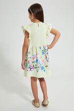 تنزيل الصورة على معرض الصور، Redtag-Yellow-Textured-Printed-Dress-Dresses-Girls-2 to 8 Years