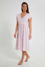 تنزيل الصورة على معرض الصور، Redtag-Pale-Pink-Floral-Printed-Nightgown-Nightgowns-Women's-