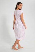 تنزيل الصورة على معرض الصور، Redtag-Pale-Pink-Floral-Printed-Nightgown-Nightgowns-Women's-