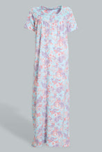 Load image into Gallery viewer, Redtag-Blue-Floral-Printed-Nightgown-Nightgowns-Women's-