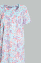 Load image into Gallery viewer, Redtag-Blue-Floral-Printed-Nightgown-Nightgowns-Women's-