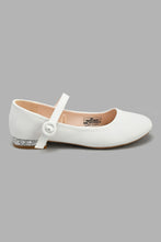Load image into Gallery viewer, Redtag-White-Glitter-Heels-Ballerina-Ballerinas-Senior-Girls-5 to 14 Years