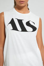 تنزيل الصورة على معرض الصور، Redtag-White-Sleeveless-Boxy-T-Shirt-With-Placement-Print-Active-Tees-Women's-0