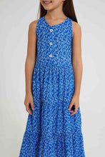 تنزيل الصورة على معرض الصور، Redtag-Blue-Printed-Dress-Dresses-Girls-2 to 8 Years