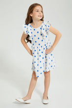 تنزيل الصورة على معرض الصور، Redtag-Blue-Printed-Dress-Colour:Blue,-Filter:Girls-(2-to-8-Yrs),-Girls-Dresses,-New-In,-New-In-GIR,-Non-Sale,-S22B,-Section:Kidswear-Girls-2 to 8 Years