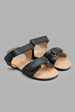 Load image into Gallery viewer, Redtag-Black-Double-Velcro-Strap-Sandal-Sandals-Infant-Boys-1 to 3 Years