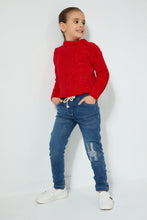 تنزيل الصورة على معرض الصور، Redtag-Red-Drop-Shoulder-Pullover-Pullovers-Girls-2 to 8 Years