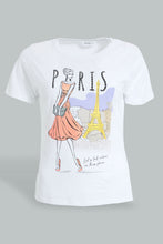تنزيل الصورة على معرض الصور، Redtag-White-Photo-Graphic-Print-T-Shirt-Graphic-Prints-Women's-
