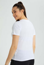 تنزيل الصورة على معرض الصور، Redtag-White-Graphic-Print-T-Shirt-Active-Tees-Women's-