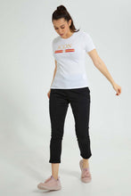 تنزيل الصورة على معرض الصور، Redtag-White-Graphic-Print-T-Shirt-Active-Tees-Women's-