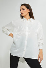 Load image into Gallery viewer, Redtag-White-Jacquard-Tunic-Blouses-Women's-
