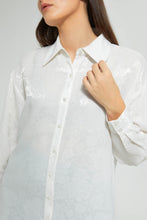 Load image into Gallery viewer, Redtag-White-Jacquard-Tunic-Blouses-Women's-