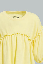 Load image into Gallery viewer, Redtag-Yellow-Long--Solid-Sleeve-Jersey-Top-Blouses-Infant-Girls-3 to 24 Months