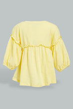 Load image into Gallery viewer, Redtag-Yellow-Long--Solid-Sleeve-Jersey-Top-Blouses-Infant-Girls-3 to 24 Months
