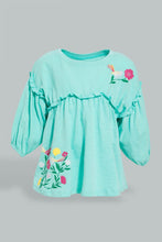 Load image into Gallery viewer, Redtag-Mint-Long-Sleeve--Printed-Jersey-Top-Blouses-Infant-Girls-3 to 24 Months