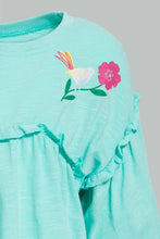 Load image into Gallery viewer, Redtag-Mint-Long-Sleeve--Printed-Jersey-Top-Blouses-Infant-Girls-3 to 24 Months