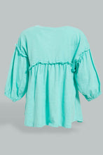 Load image into Gallery viewer, Redtag-Mint-Long-Sleeve--Printed-Jersey-Top-Colour:Mint,-Filter:Infant-Girls-(3-to-24-Mths),-Infant-Girls-Blouses,-New-In,-New-In-ING,-Non-Sale,-S22A,-Section:Kidswear,-TBL-Infant-Girls-3 to 24 Months