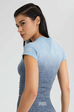 تنزيل الصورة على معرض الصور، Redtag-Blue-Seamless-Short-Sleeves-T-Shirt-Colour:Blue,-Filter:Women's-Clothing,-New-In,-New-In-Women,-Non-Sale,-S22B,-Section:Women,-Women-T-Shirts-Women's-