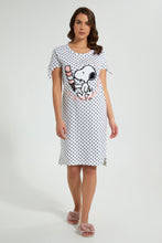 تنزيل الصورة على معرض الصور، Redtag-White-Snoopy-Printed-Nightshirt-Nightshirts-Women's-