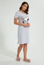 تنزيل الصورة على معرض الصور، Redtag-White-Snoopy-Printed-Nightshirt-Nightshirts-Women's-