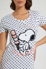 تنزيل الصورة على معرض الصور، Redtag-White-Snoopy-Printed-Nightshirt-Nightshirts-Women's-