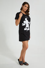 Load image into Gallery viewer, Redtag-Black-Mickey-Printed-NighT-Shirt-Nightshirts-Women's-