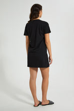 Load image into Gallery viewer, Redtag-Black-Mickey-Printed-NighT-Shirt-Nightshirts-Women's-