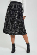 Load image into Gallery viewer, Redtag-Black-Printed-Pleated-Skirt-Celebrity-Skirts,-Colour:Black,-Filter:Women's-Clothing,-New-In,-New-In-LDC,-Non-Sale,-S22A,-Section:Women-Women's-