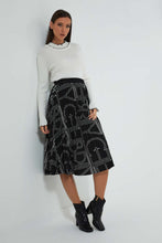 Load image into Gallery viewer, Redtag-Black-Printed-Pleated-Skirt-Celebrity-Skirts,-Colour:Black,-Filter:Women's-Clothing,-New-In,-New-In-LDC,-Non-Sale,-S22A,-Section:Women-Women's-