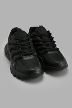 Load image into Gallery viewer, Redtag-Triple-Black-Grooved-3D-Outsole-Sneaker-Chunky-Men's-