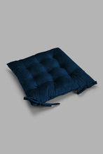 Load image into Gallery viewer, Redtag-Navy-Velvet-Chair-Pad-Chair-Pads-Home-Bedroom-